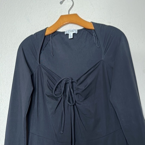 NWOT COS Halter Neck Maxi Dress Black Keyhole Convertible Minimalist Sz Medium - Picture 14 of 17